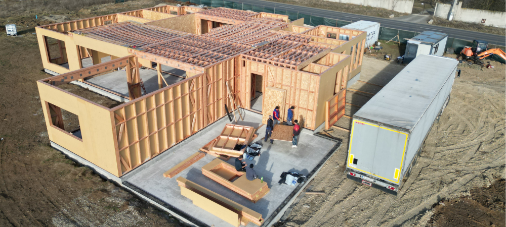 Casă prefabricată pe structură de lemn